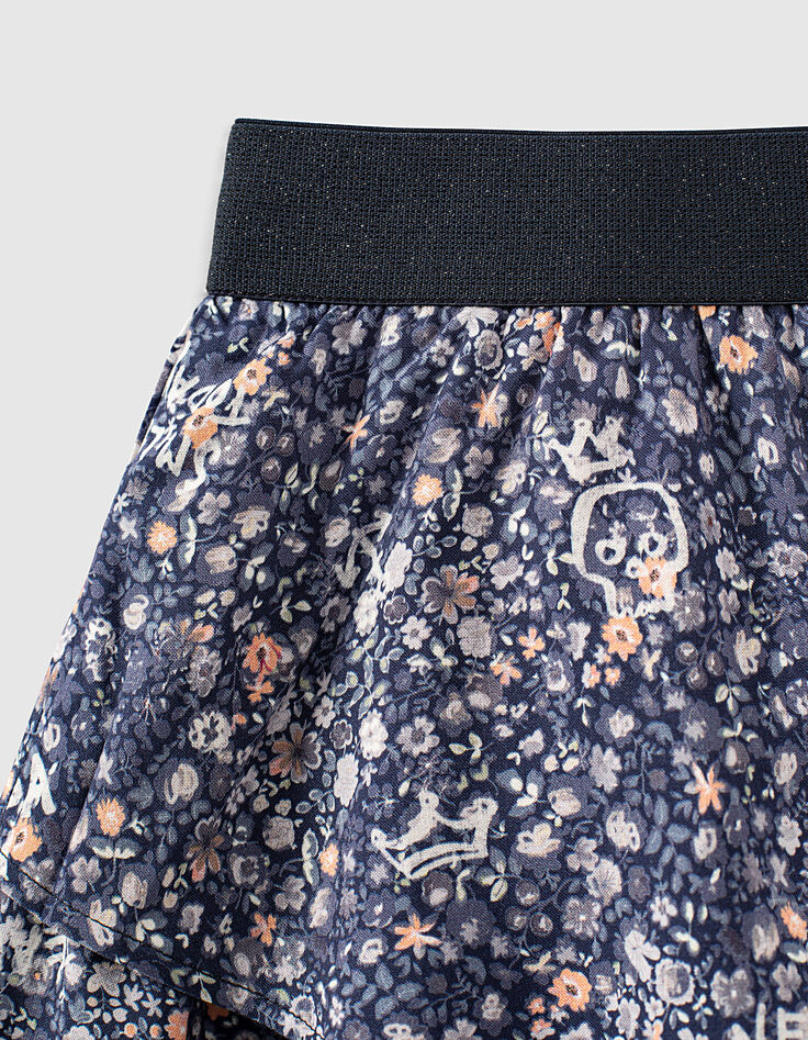 Falda navy Ecovero&reg; estampado flores ni&ntilde;a-6