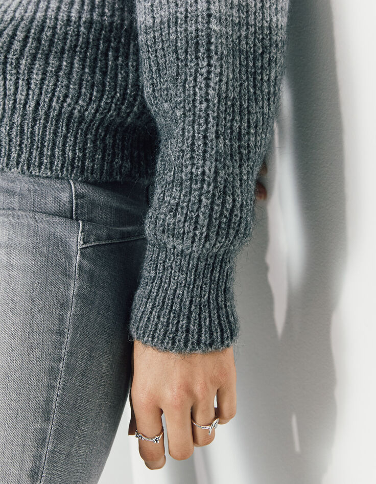 Women’s grey tie-dye knit sweater-3