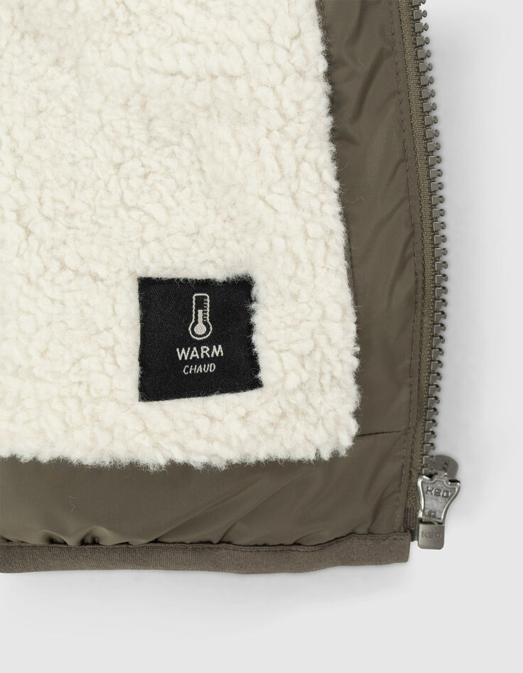Doudoune kaki matelassage thermosoudé chevrons bébé garçon-7