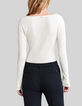 Women’s ecru ribbed knit studded sweater-2