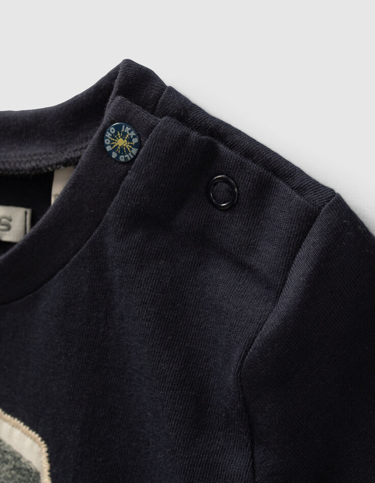 Marineblaues Shirt  mit Hutmotiv für Babyjungen-4