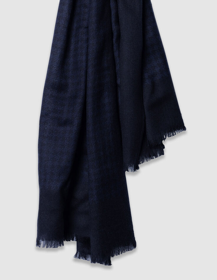 Men’s navy scarf with black houndstooth-3 Men’s navy scarf with black houndstooth-3