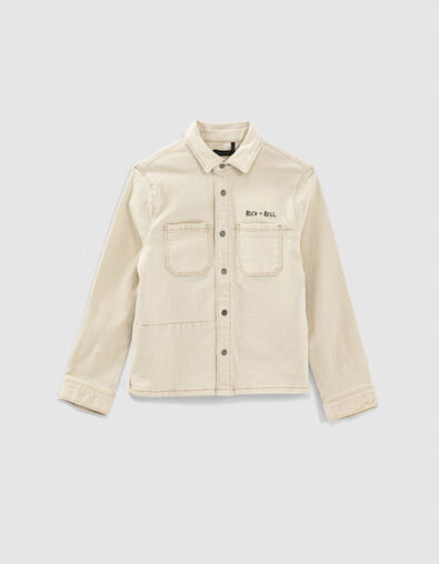 Boys’ ivory denim overshirt - IKKS