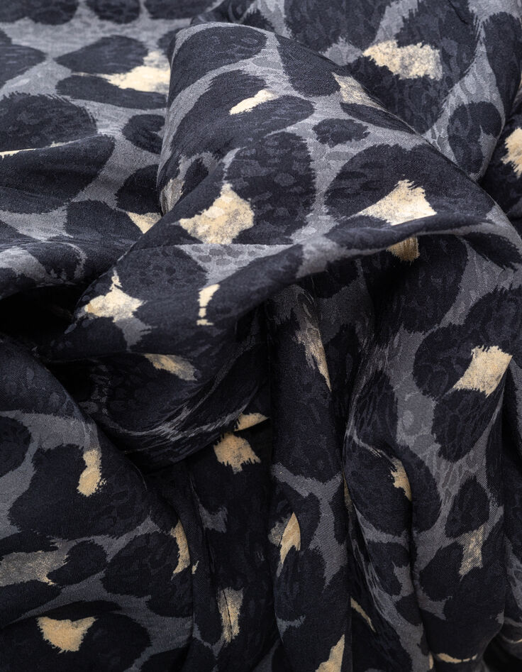 Robe habill&eacute;e grise imprim&eacute; animalier Femme-7