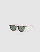 Lunettes solaires mixtes à écailles branches abricot-1