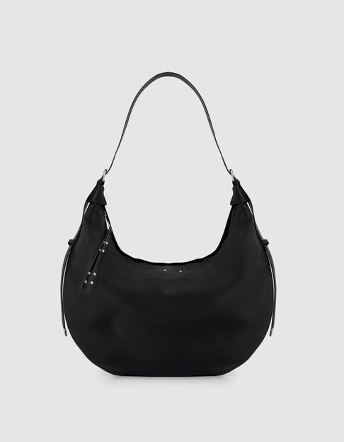 El bolso Allane Mujer de media luna de piel granulada negra - IKKS