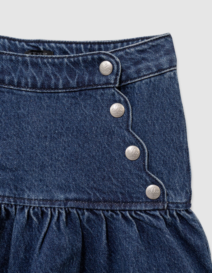 Jupe en jean bleu boutons pressions esprit pont fille-2