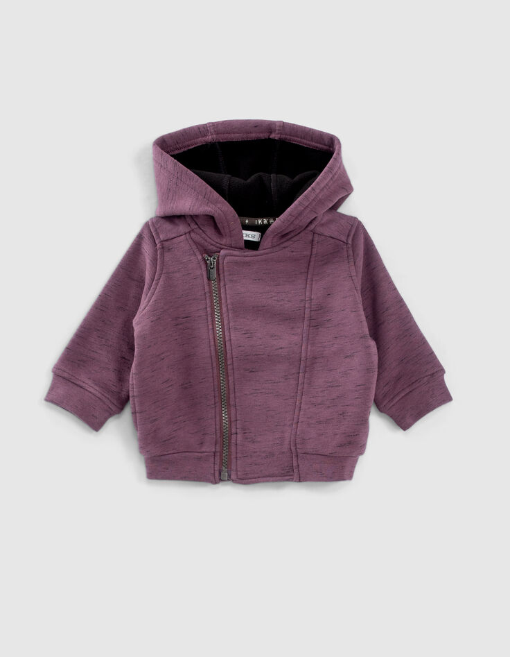 Dark purple vest bikerstijl babyjongens -1