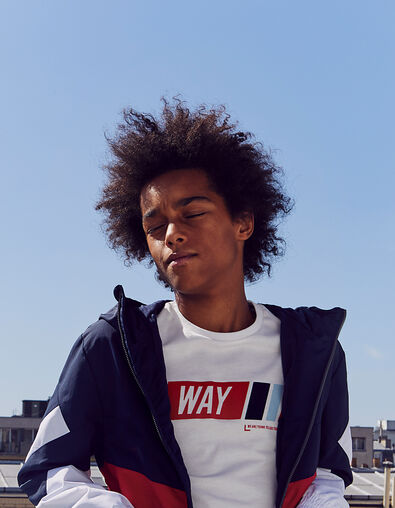 Camiseta blanco roto WAY terciopelo rojo niño  - IKKS