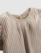 Vestido ceremonia beige claro encaje bebé niña-3