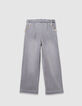Grijze wideleg jeans drukknopen zakken meisjes-1