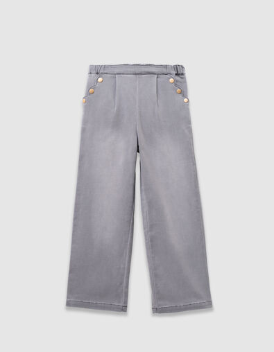 Grijze wideleg jeans drukknopen zakken meisjes - IKKS