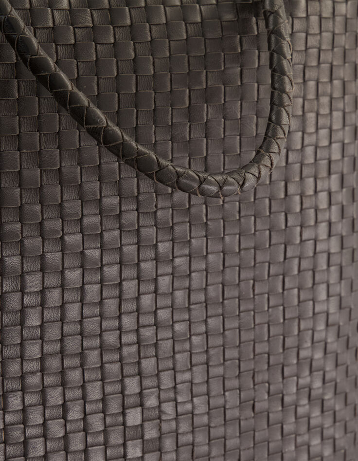 Die Tasche aus gewebtem Leder f&uuml;r Damen in Braun-4