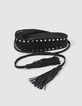 Women’s black studded suede wide belt-6