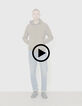 Herrenstrickjacke mit Kapuze beige WATERPROOF BREATHABLE-7 Herrenstrickjacke mit Kapuze beige WATERPROOF BREATHABLE-7