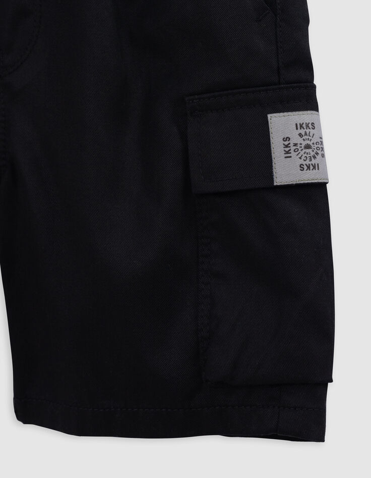Schwarze Jungen-JOGGER-Bermudas aus Lyocell-Mix-5
