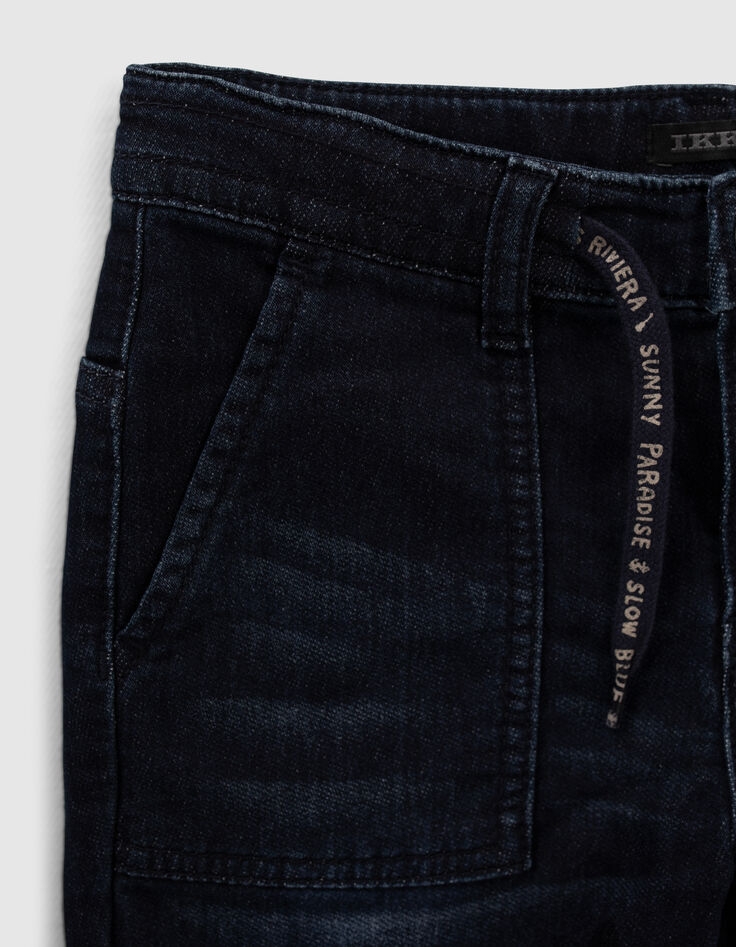 Ungebleichte Jungenjeansbermudas mit Kordelzug -7