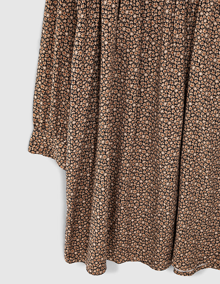 Robe camel imprim&eacute; petites fleurs fille-4