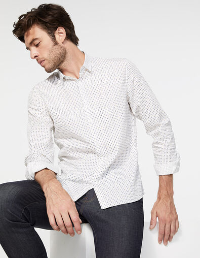 Camisa SLIM blanca estampado letras NYC Hombre - IKKS