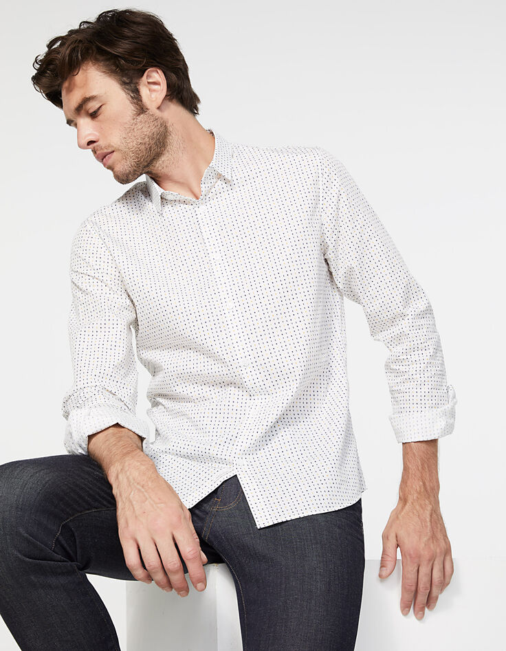 Camisa SLIM blanca estampado letras NYC Hombre-1