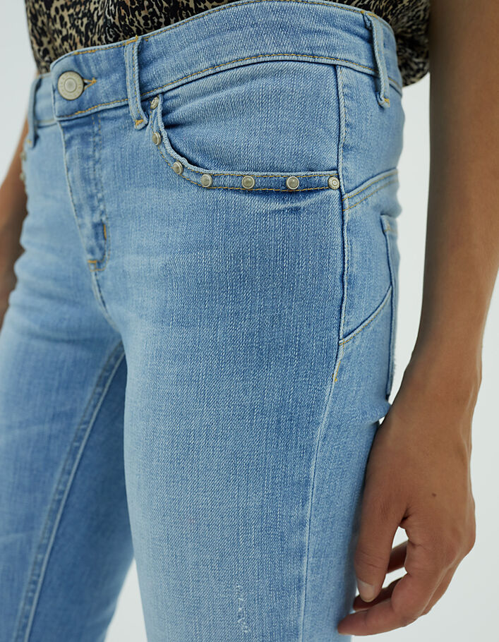 Jean slim taille basse bleu ciel, coupe sculpt up femme-3