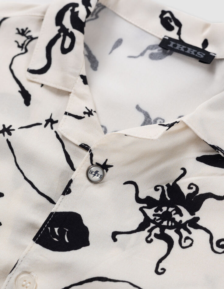 Boy's ecru maxi astro print shirt-8