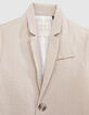 Beige gestreiftes Jungenfestsakko-2