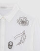 Chemise blanc cassé broderies perles Femme-7
