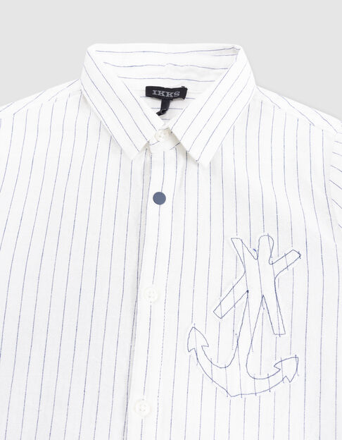 Camisa crema rayas maxi ancla niño Camisa crema rayas maxi ancla niño - IKKS