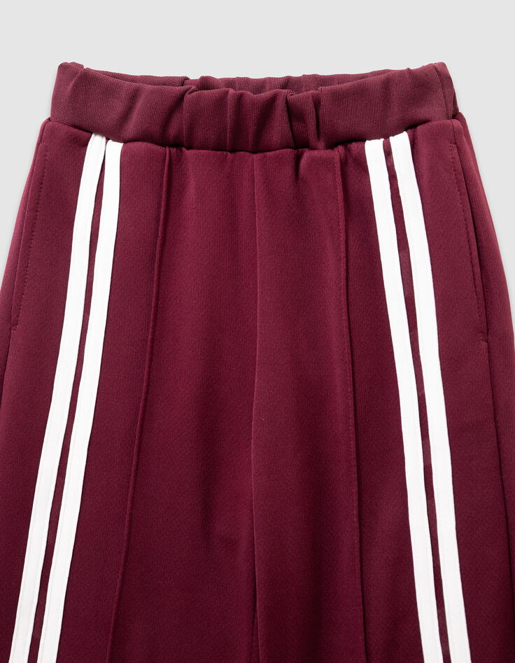 Pantalon de jogging bordeaux rayures blanches fille-2