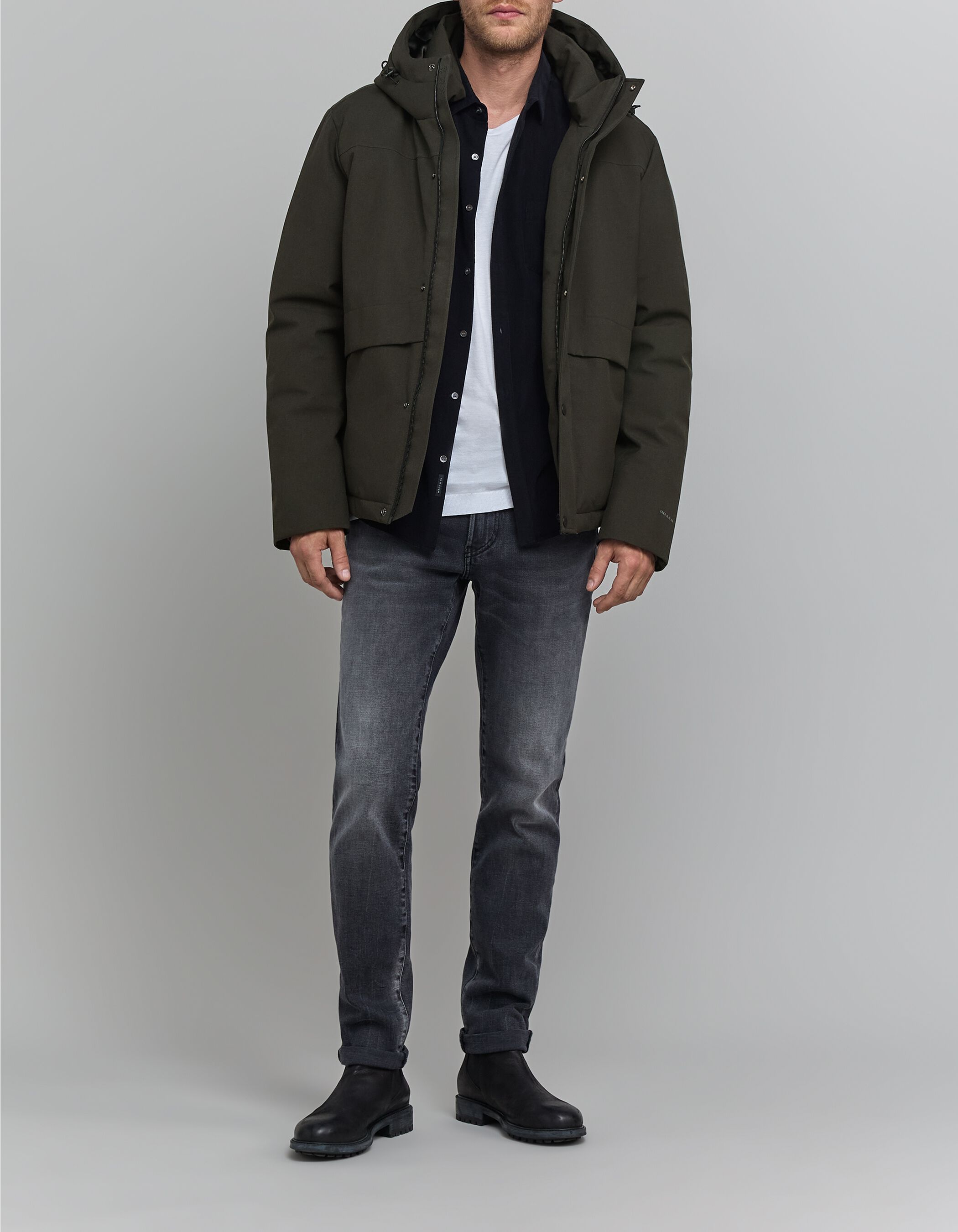 Men's WATERPROOF BREATHABLE granulated nylon khaki jacket