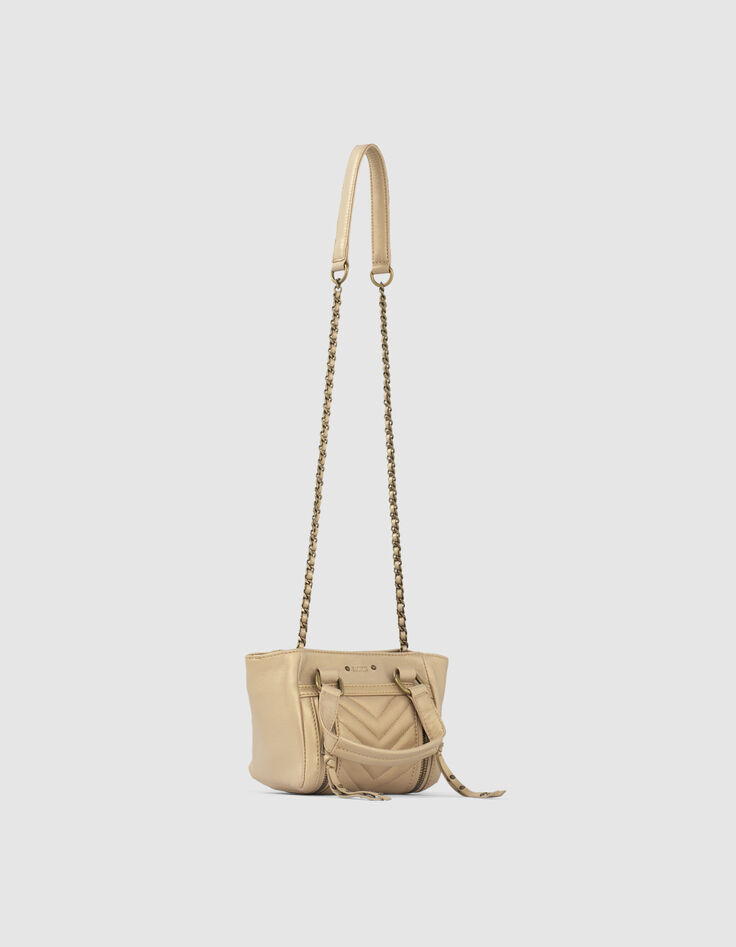 Sac LE 1440 NANO GOLD matelassé chevrons femme-2 Sac LE 1440 NANO GOLD matelassé chevrons femme-2