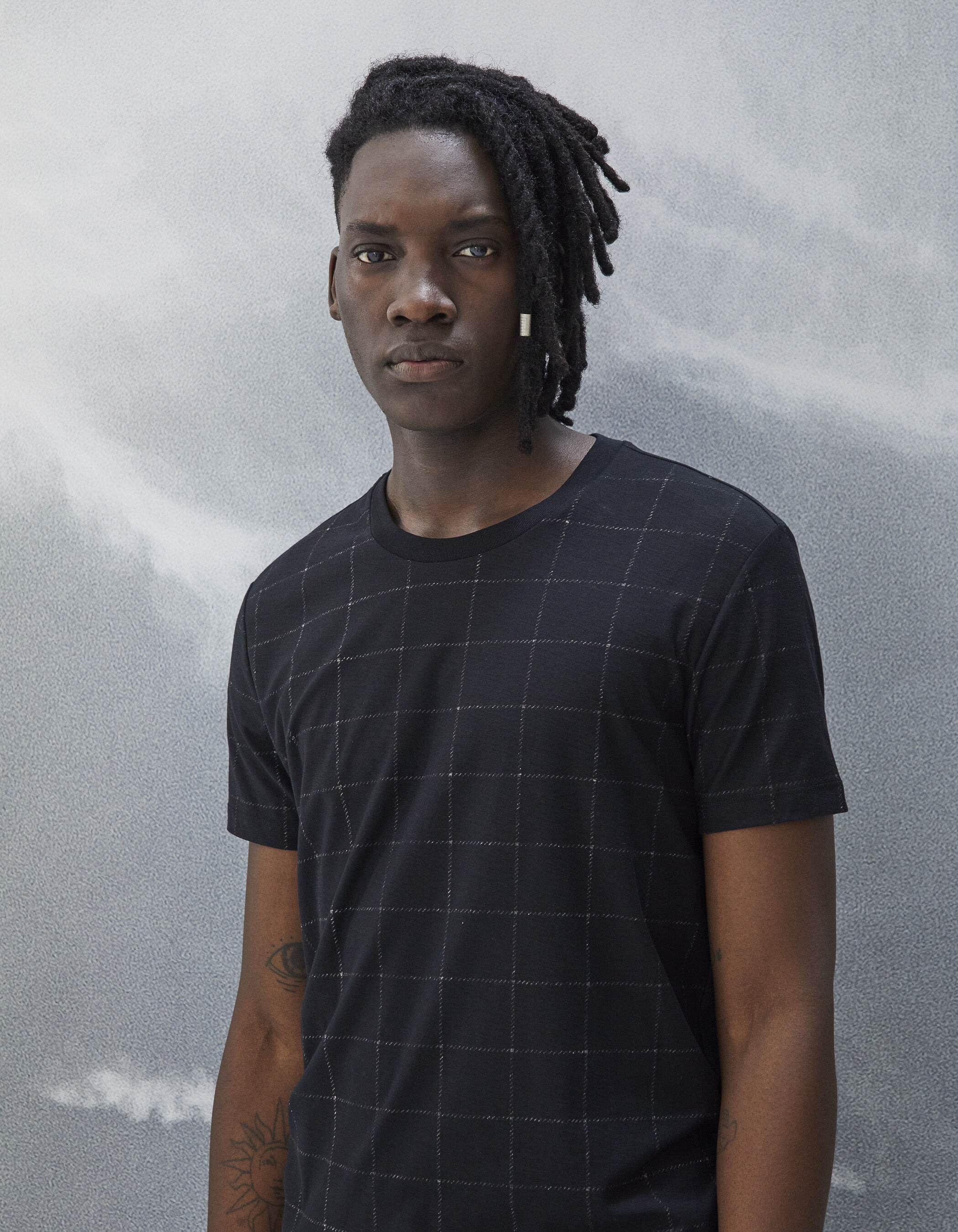 Men s black check IKKS BETTER T shirt