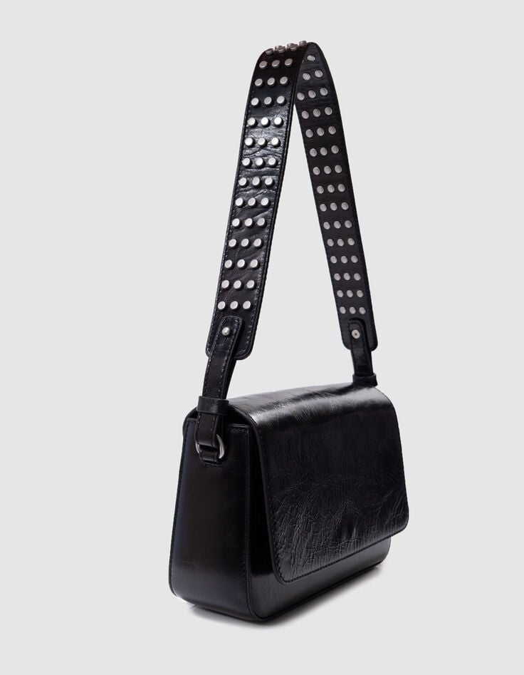 Le 111 noir cuir glacé double anse clous Femme-5 Le 111 noir cuir glacé double anse clous Femme-5