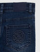 Blaue Jungen-Upcycling-SLIM-Jeans mit Prägemotiven-7