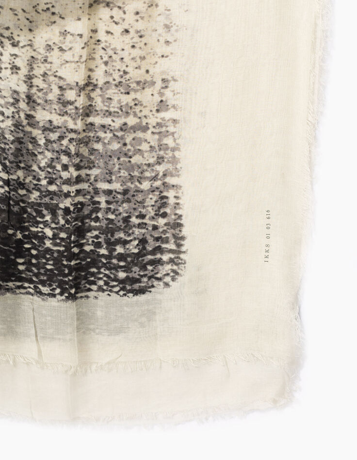Gebroken witte sjaal print met tie & dye-effect-4