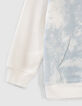 Sweat bleu tie and dye et &eacute;cru &agrave; capuche gar&ccedil;on -6