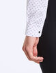 Chemise slim blanc cassé mini bicolore Homme-5