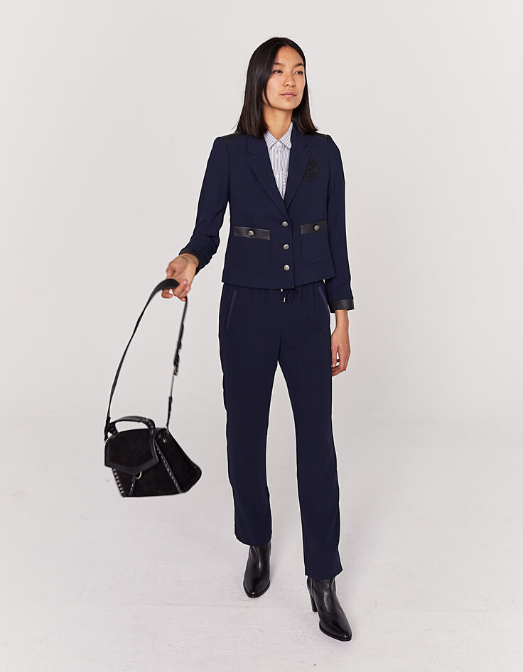 Sac The Driver Rock en mix cuir noir femme-6