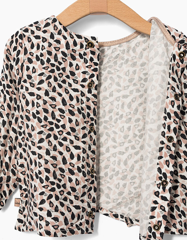 Blouse rose à imprimé animalier bébé fille-4