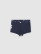 Bañador tipo boxer azul marino cintura estampado niño-3
