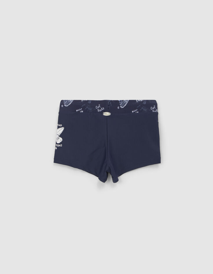 Bañador tipo boxer azul marino cintura estampado niño-3