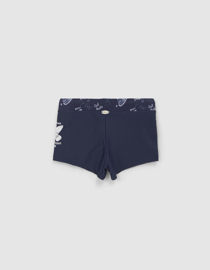 Boys’ navy swim shorts with printed waistband - IKKS