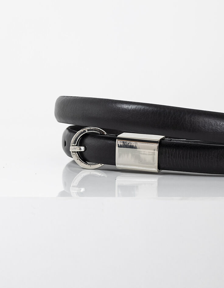 Ceinture noire fine en cuir I.Code-2