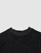 Women’s black lurex openwork knit short-sleeved T-shirt-2