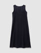 Girls’ 2-in-1 black midi dress and white cropped T-shirt-4