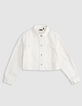Veste en jean blanc frangé cropped fille-1