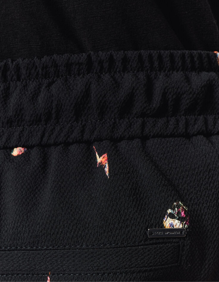 Pantalon jogger crêpe recyclé imprimé tête de mort femme-5