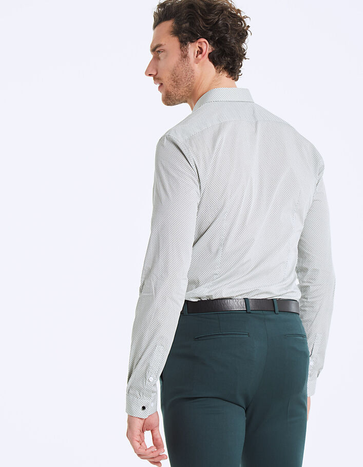 Men's off-white minimalist slim shirt - IKKS