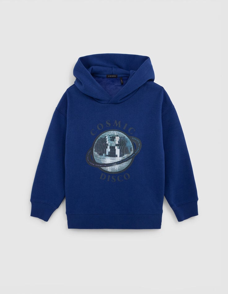 Optischer blauer Lentikular-Jungensweater, Kosmos-Motive-1